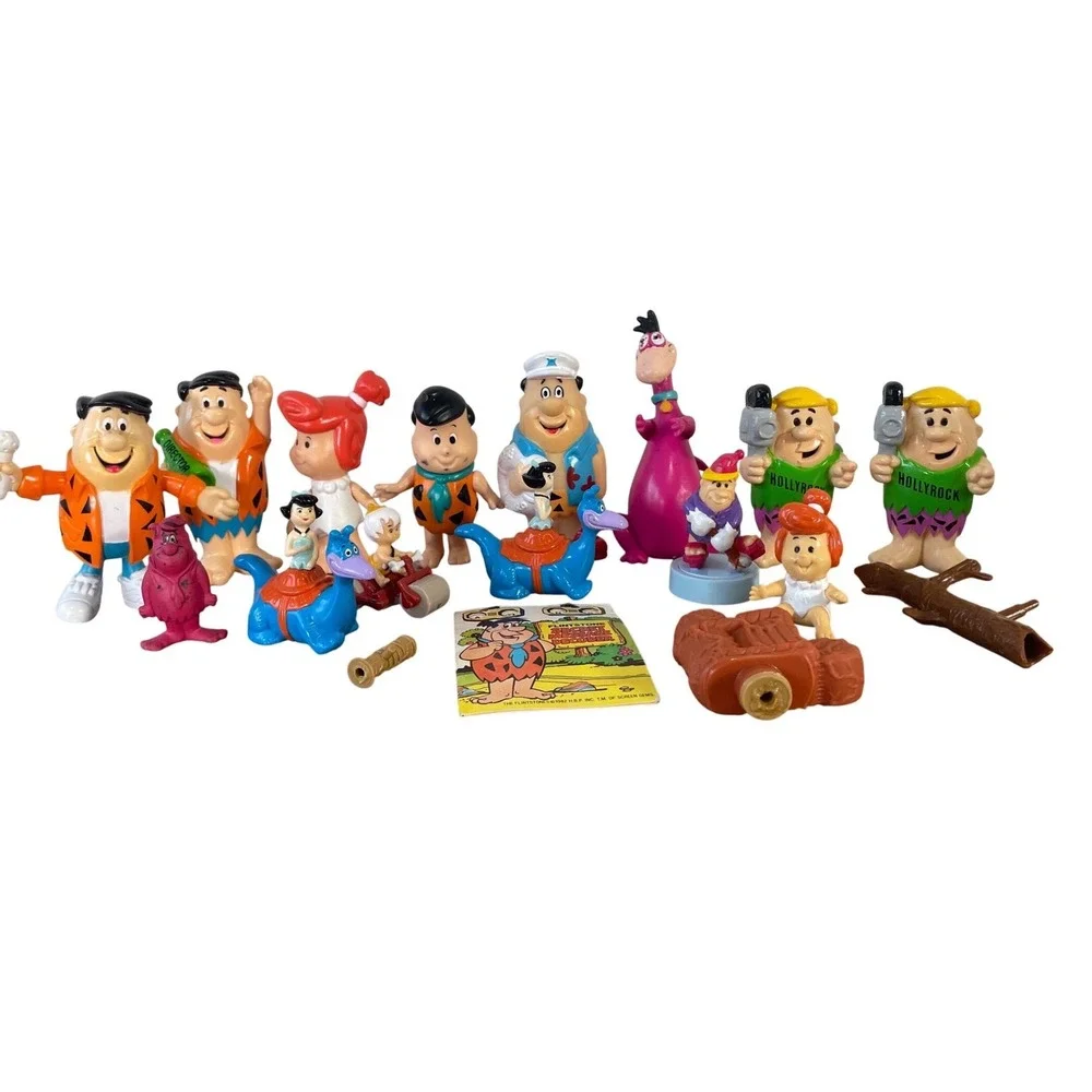 Vintage Flintstones Figure Lot Fred Barney Dino Pebbles Decoder Hanna Barbera